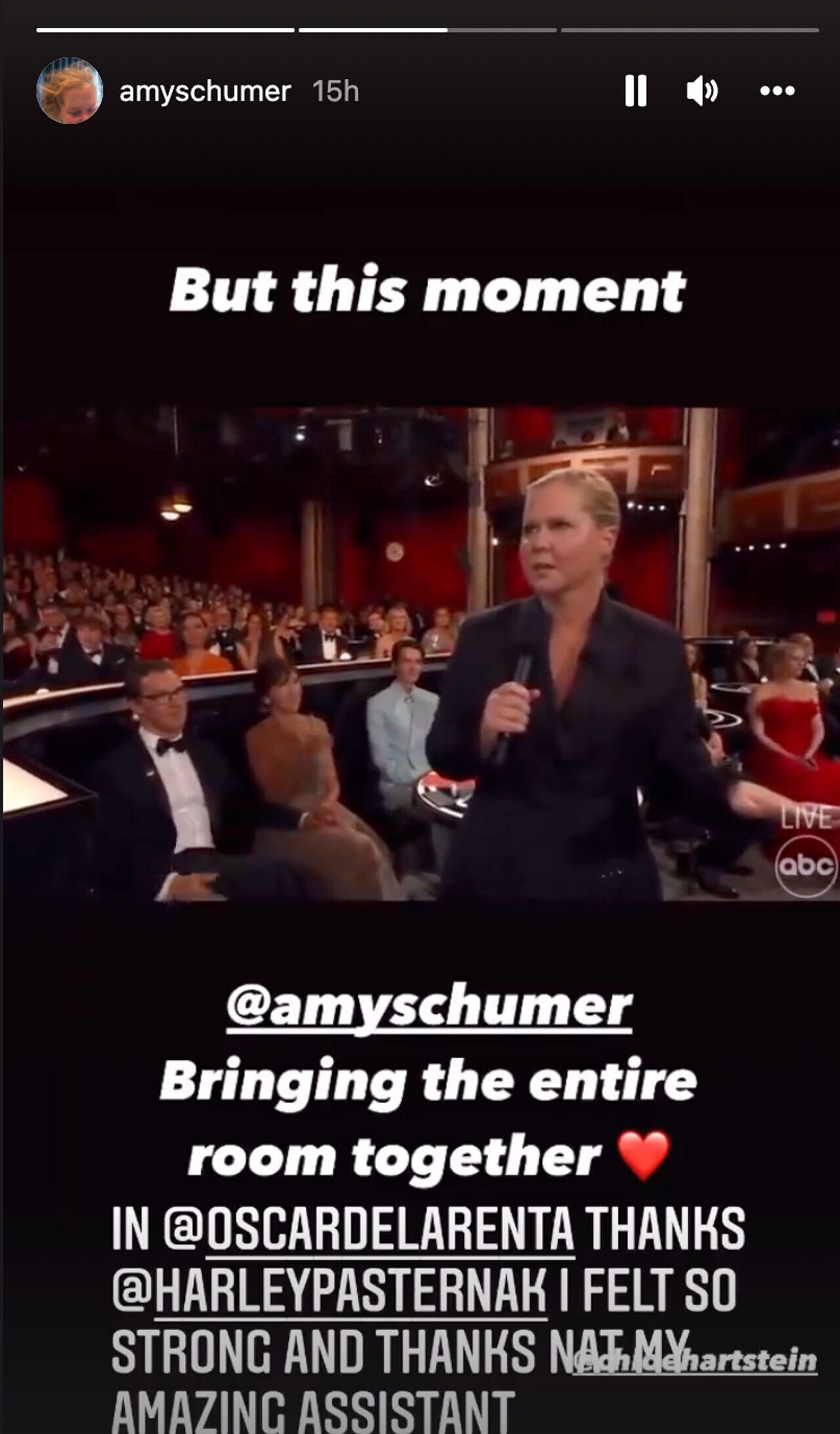 Amy Schumer entering the Oscars ceremony after Will Smith slaps Chris Rock