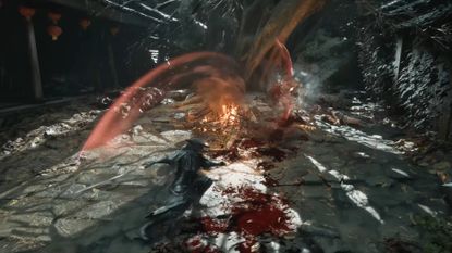 Phantom Blade Zero launch trailer Soul swinging sword with projectile hitting enemy