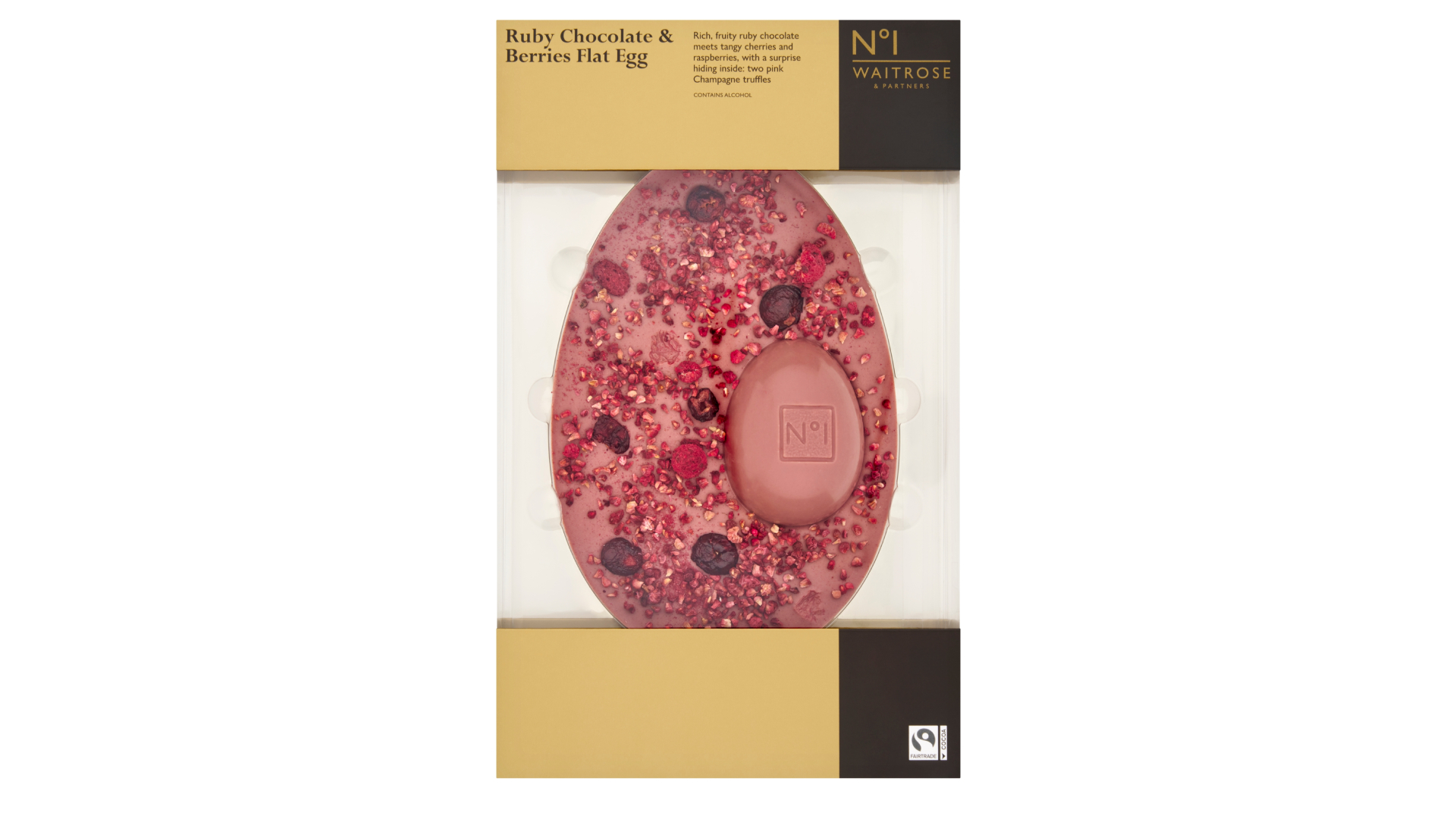 Waitrose flat chocolate egg in packaging