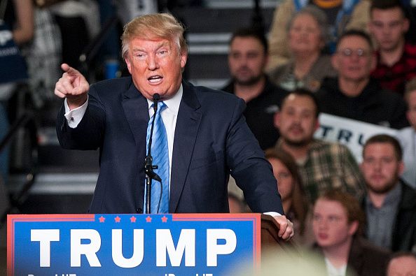 Donald Trump at a campaign rally in Columbus, OH.