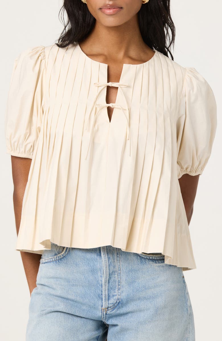 Pleated Cotton Swing Top