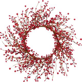 Red berry artificial christmas wreath