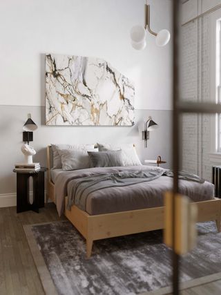 Bedroom with white and neutral color palette
