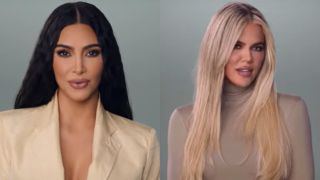 Kim Kardashian and Khloe Kardashian on The Kardashians.