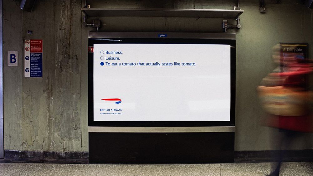 An image of an ad from the British Airways British Originals campaign