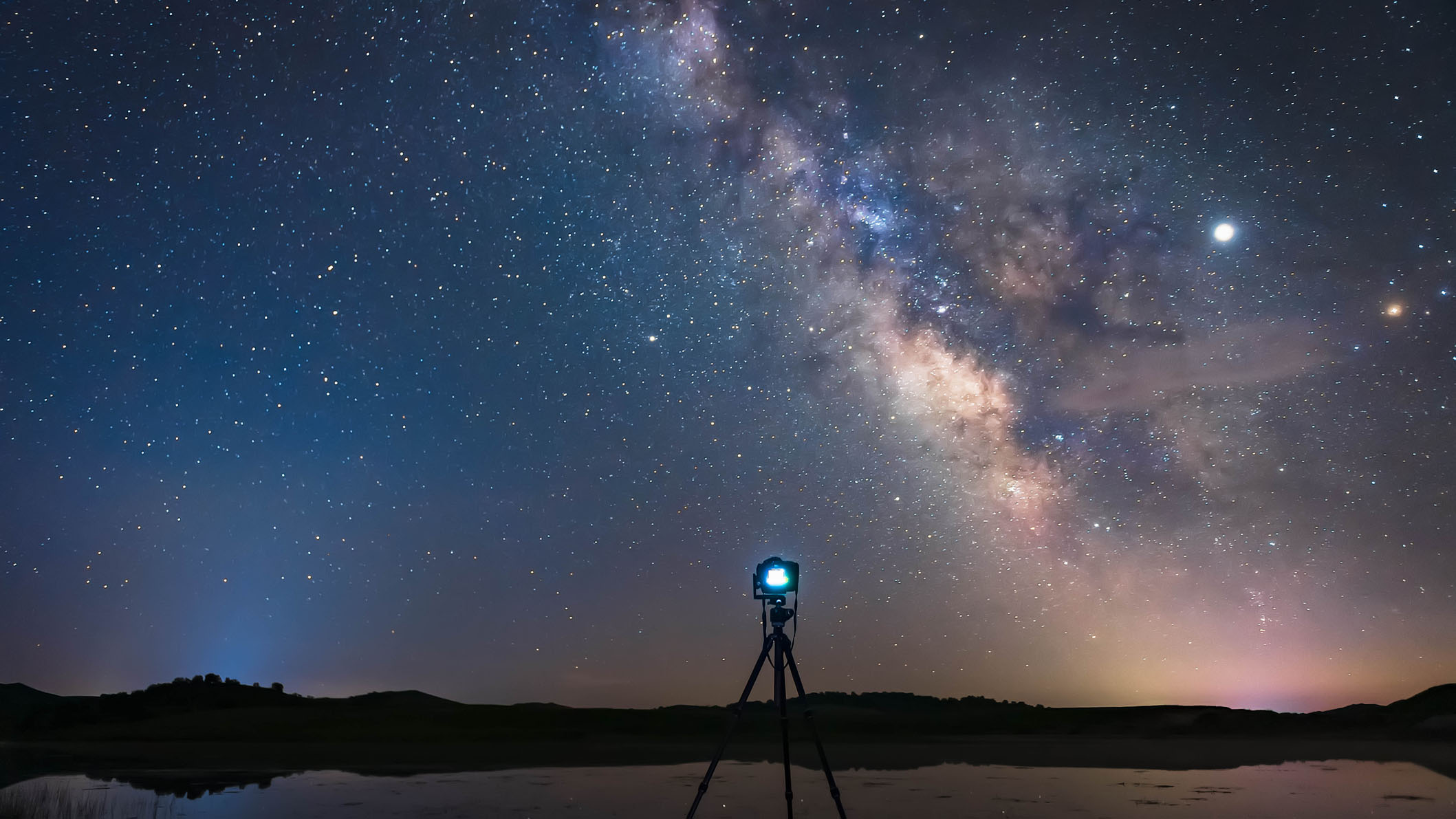 Camera focusing on night sky