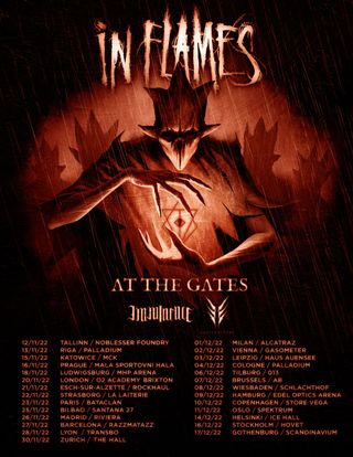 In Flames tour poster 2022