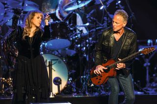 Stevie Nicks and Lindsey Buckingham of Fleetwood Mac perform at Staples Center on July 3, 2013 in Los Angeles, California