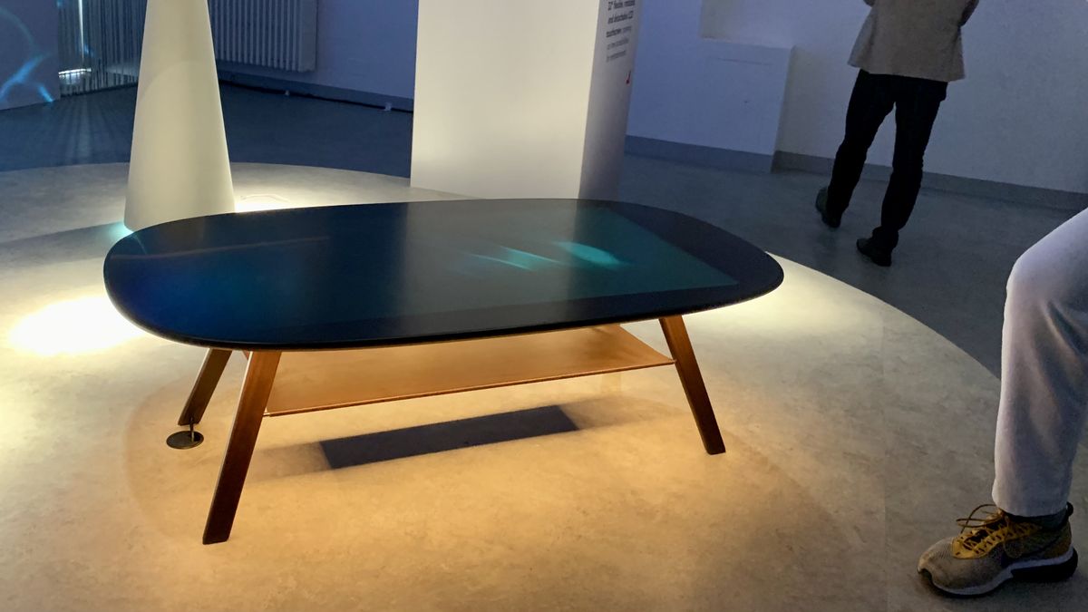 TCL Telly Table onstage at Milan Design Week
