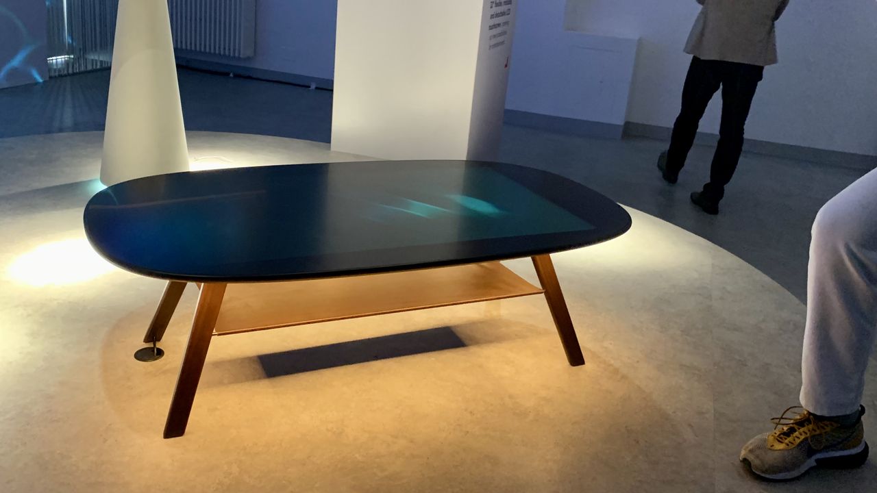 TCL Telly Table onstage at Milan Design Week