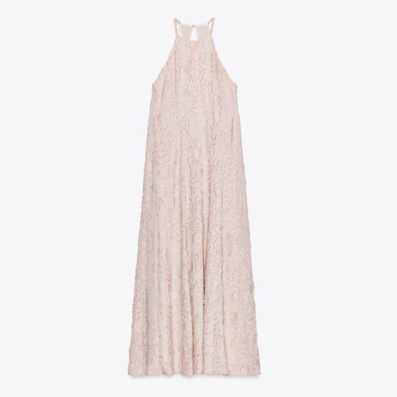 pastel pink dress from Zara