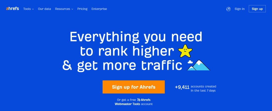 Ahrefs hero image