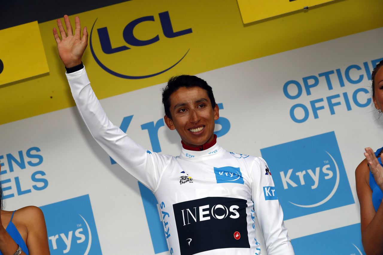 Egan Bernal (Team Ineos) leads the young riders classification