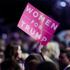 Pink "Women for Trump" Voter's Sign