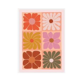 A colorful flower wall artwork