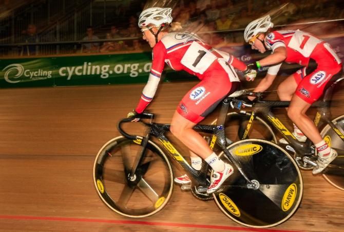 SASI's Annette Edmondson and Jessica Mundy finished as runner's up in the women's event