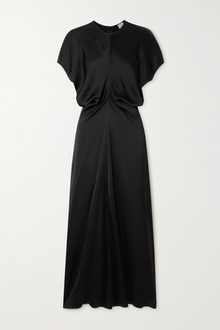 Draped Satin Maxi Dress