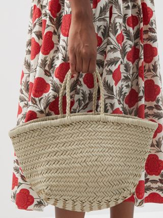 Triple Jump Small Woven-Leather Basket Bag