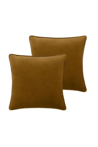 Made.com velvet brown cushions cut out
