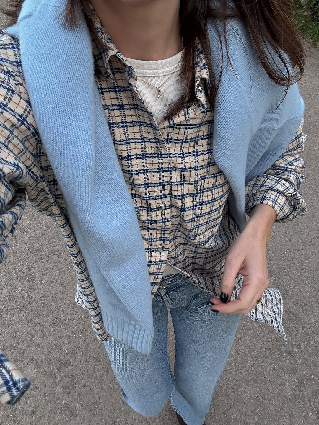 woman wearing icy blue color trend spring 2026