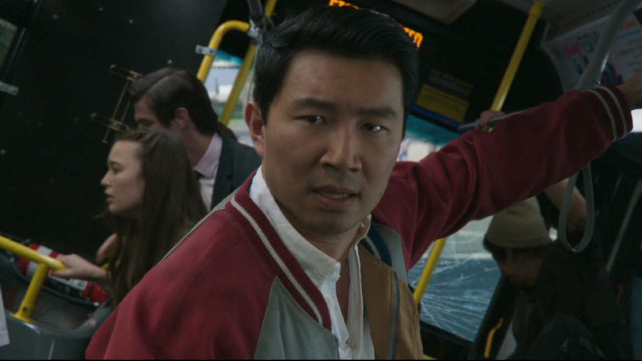 Shang-Chi (Simu Liu) looks ahead in Shang-Chi and the Legend of the Ten Rings.