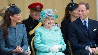 Catherine, Princess of Wales, Queen Elizabeth II and Prince William attend Vernon Park