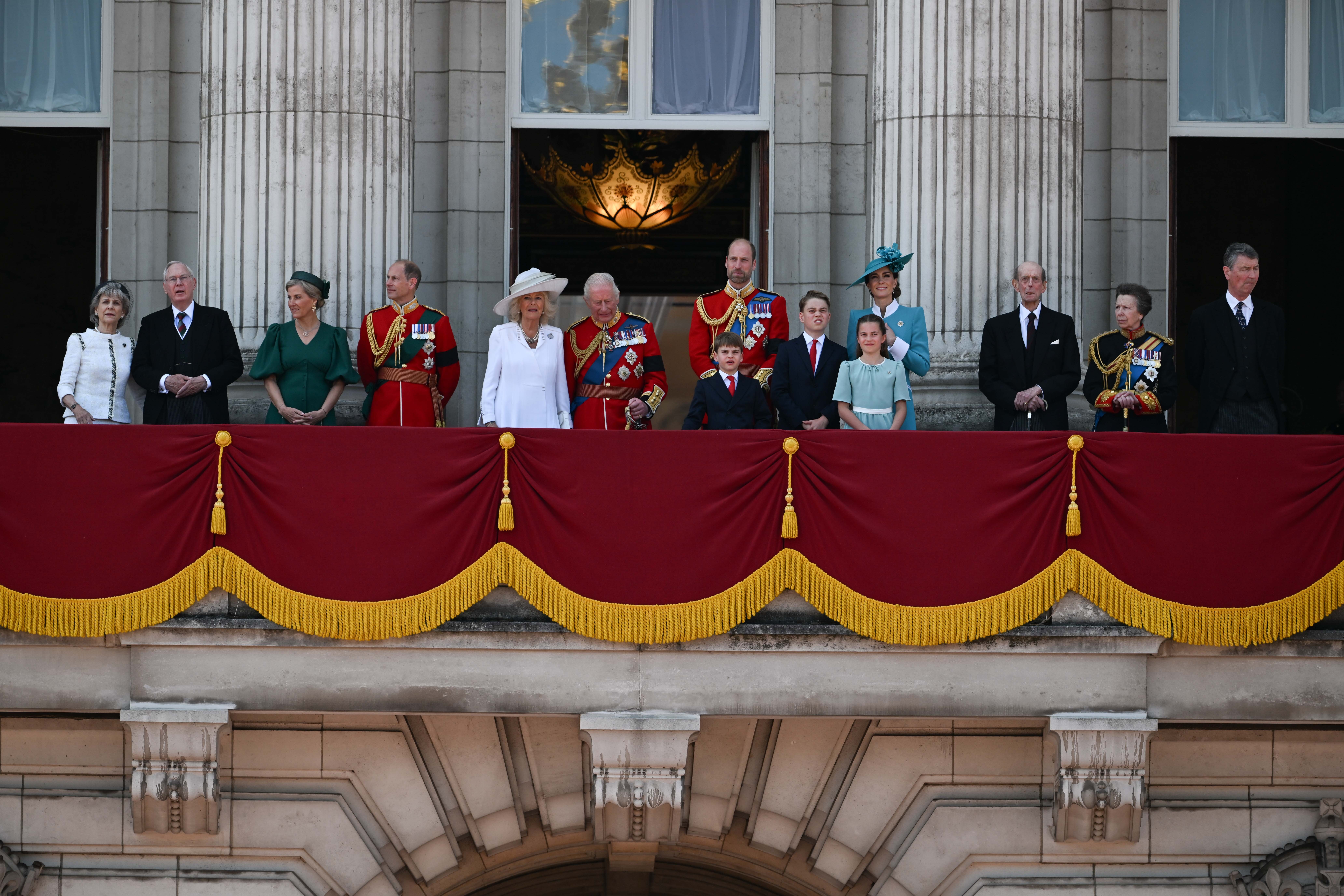 LONDON, UNITED KINGDOM JUNE 14: King Charles , Queen Camilla Prince William Princess of Wales Sophie, Duchess of Edinburgh and Prince Edward (Photo by Rasid Necati Aslim/Anadolu via Getty Images)