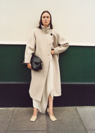 Mango, Double-Breasted Wool Coat