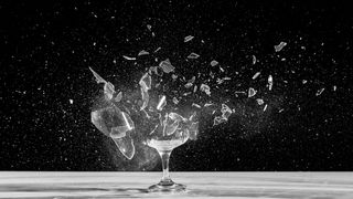 Glass breaking captured with high speed photography