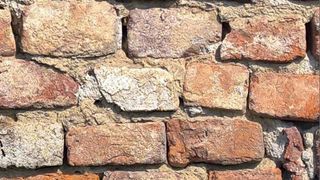 Damaged wall bricks