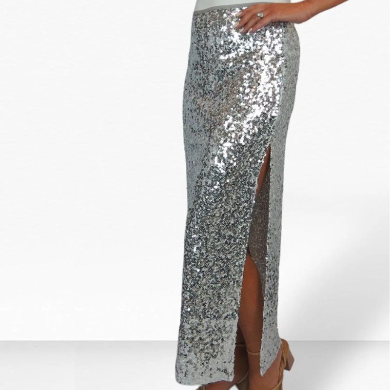 sequin maxi skirt