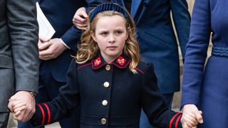 Mia Tindall attends a memorial service for the Duke of Edinburgh at Westminster Abbey on March 29, 2022