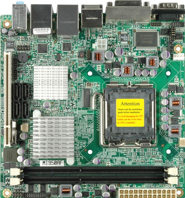 Mini-ITX Motherboard: iBase MI950AF (LGA 775) - Mini-ITX: Two Cases And