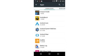 List of apps on an Android device