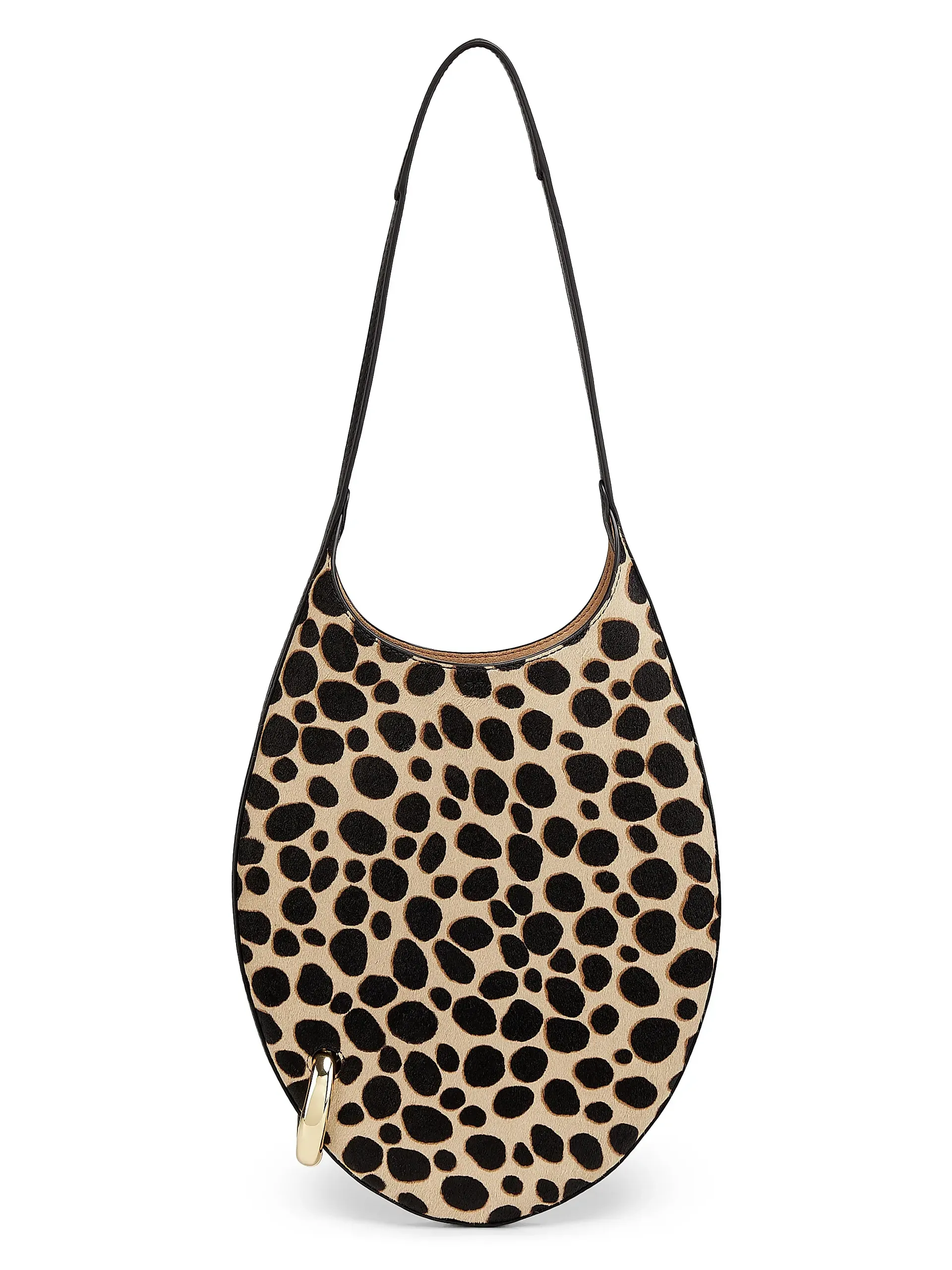 Small Pierced Calf Hair Shoulder Bag