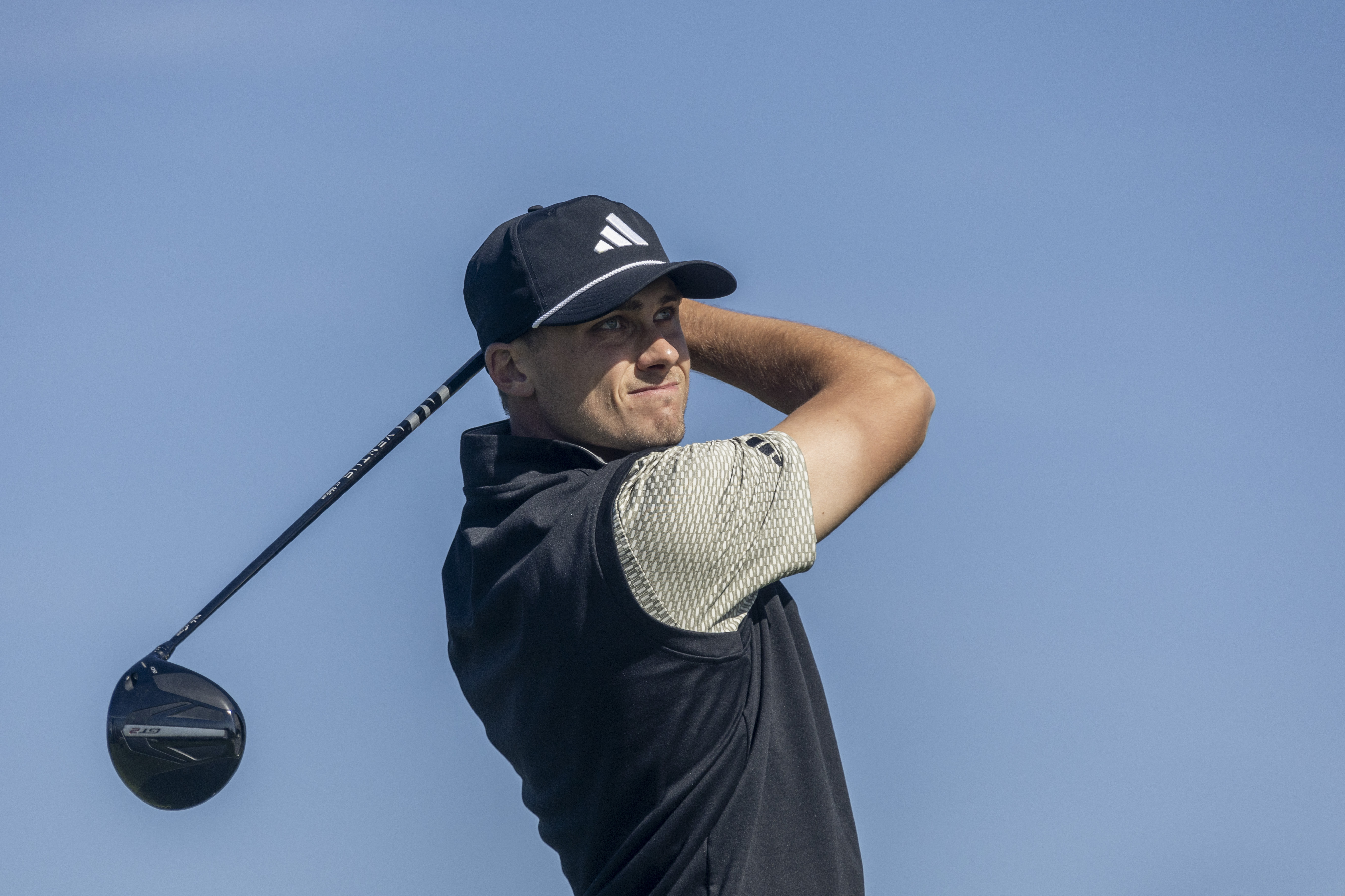 Ludvig Aberg hits a driver off the tee