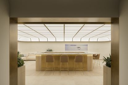 view of minimalist interior at cartier guest lounge in tokyo