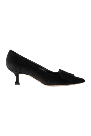 Manolo Blahnik Maysale 50 Buckled Velvet Pumps