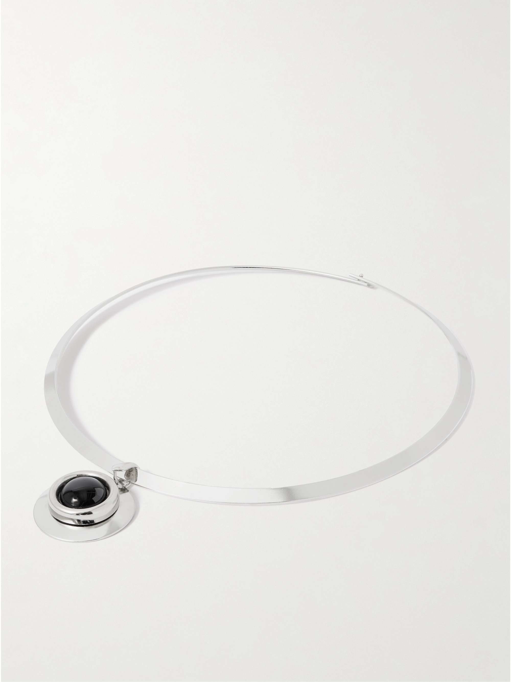Alva Silver-Plated Onyx Choker