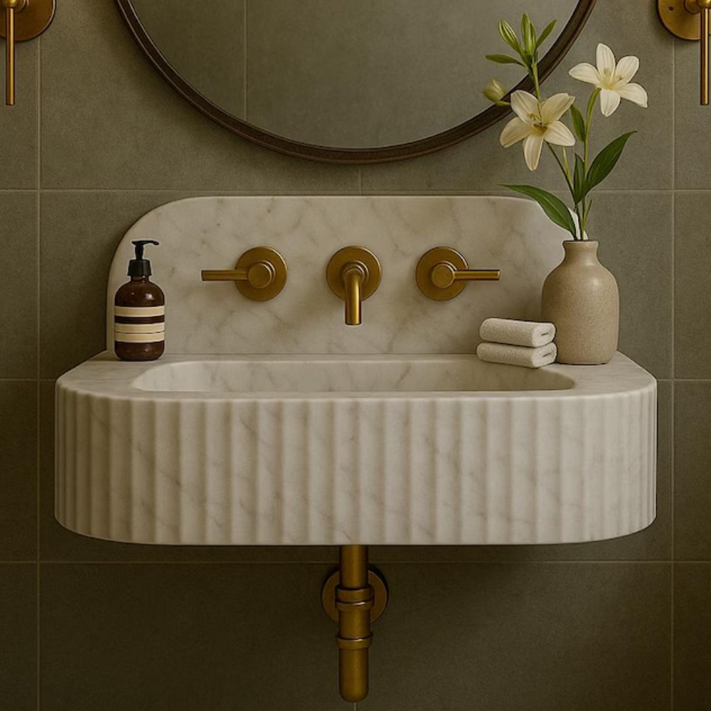 Hand Carved Carrara Marble Sink