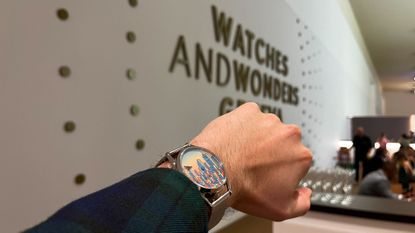 The Mr Jones Watches Tadaima worn by T3 writer, Sam Cross, at Watches and Wonders 2024