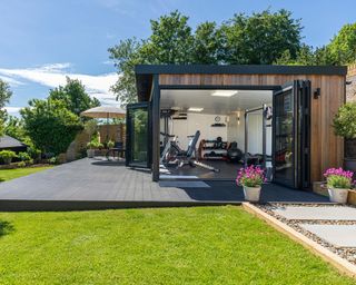 Home gym in garden outbuilding