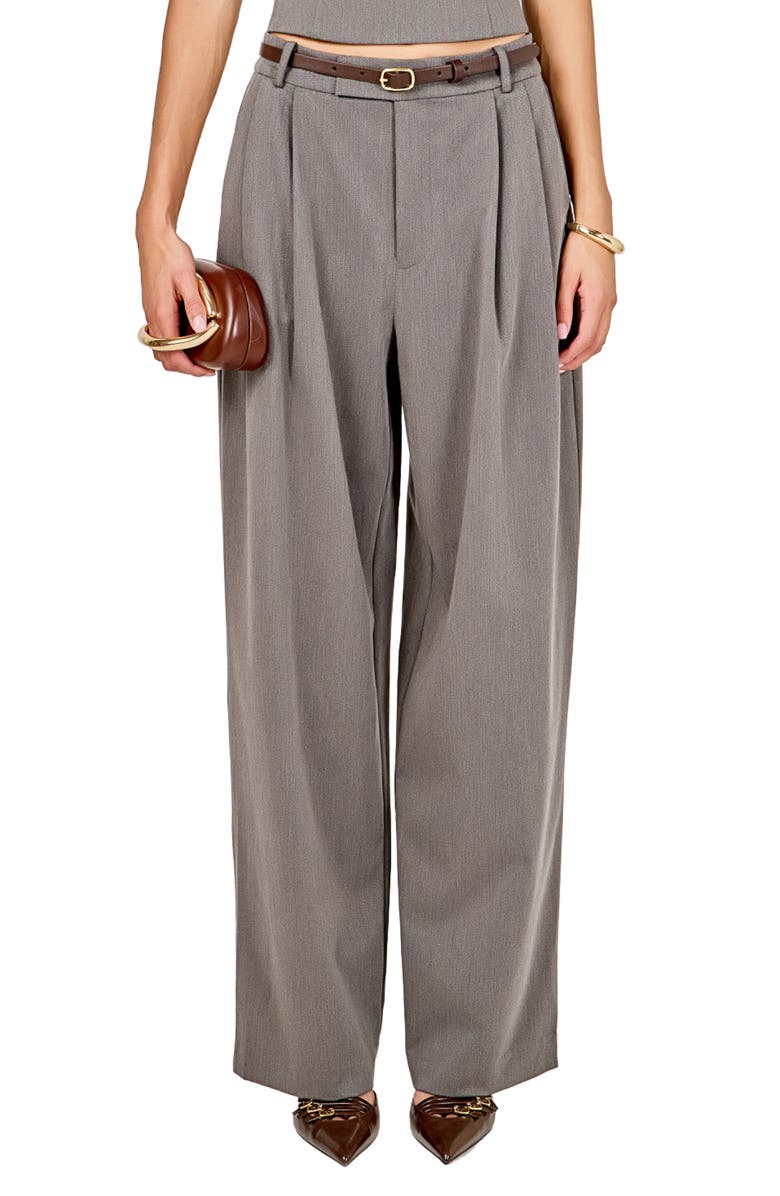 Pleat Front Wide Leg Pants