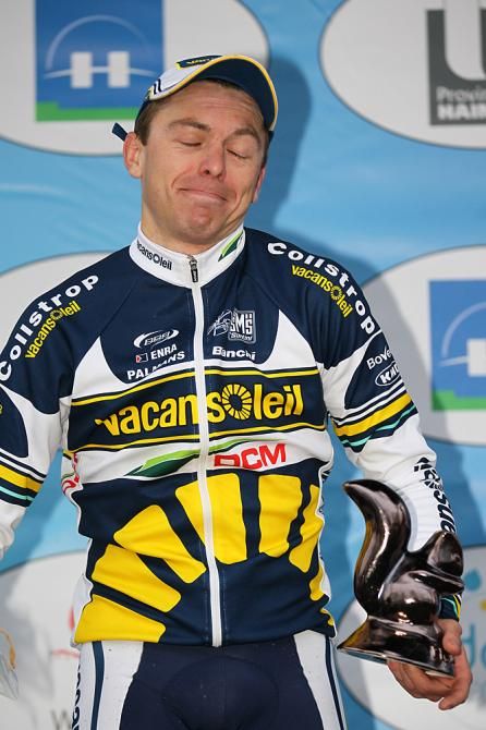 Kris Boeckmans (Vacansoleil) on the podium in Le Samyn