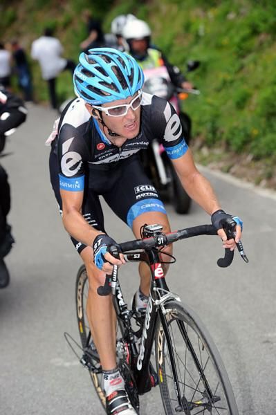 Peter Stetina (Garmin-Cervelo) en route to a 15th place finish on Monte Zoncolan.