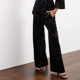 Next Crushed Velvet Wide Leg Co-Ord Trousers