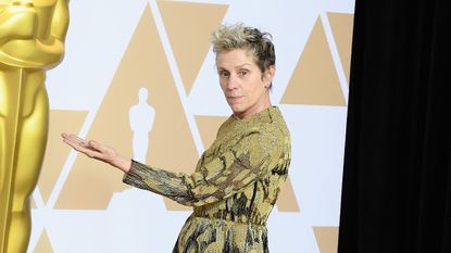 Actor Frances McDormand at the Oscars, winner of the Best Actress award for 'Three Billboards Outside Ebbing, Missouri' poses in the press room during the 90th Annual Academy Awards at Hollywood & Highland Center on March 4, 2018 in Hollywood