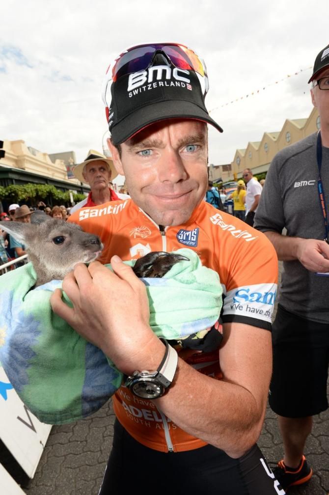 Race leader Cadel Evans (BMC) before the start