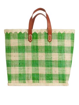 A World of Craft Large Raffia Bag - Green/beige - Arket Gb