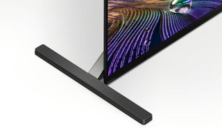 Sony A90J OLED TV review: image shows Sony A90J OLED TV legs